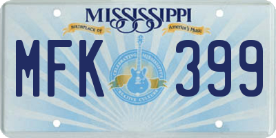 MS license plate MFK399