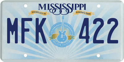 MS license plate MFK422