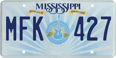 MS license plate MFK427
