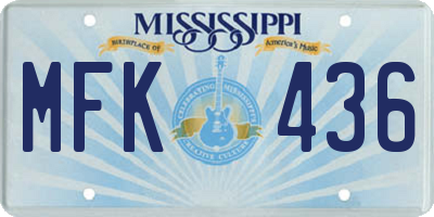 MS license plate MFK436