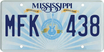 MS license plate MFK438