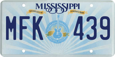 MS license plate MFK439
