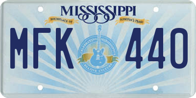 MS license plate MFK440
