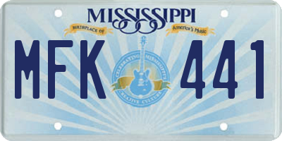 MS license plate MFK441
