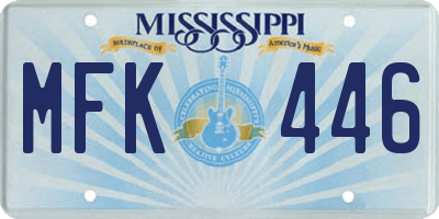 MS license plate MFK446