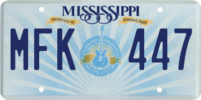 MS license plate MFK447