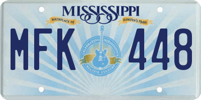 MS license plate MFK448