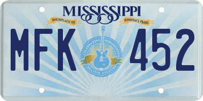 MS license plate MFK452