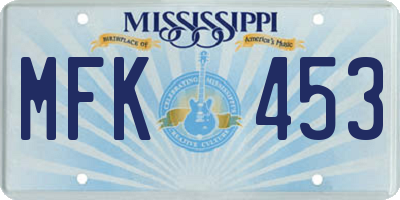 MS license plate MFK453