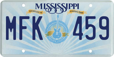 MS license plate MFK459