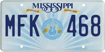 MS license plate MFK468