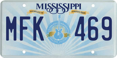 MS license plate MFK469