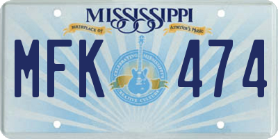 MS license plate MFK474