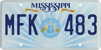 MS license plate MFK483