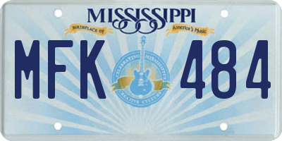 MS license plate MFK484
