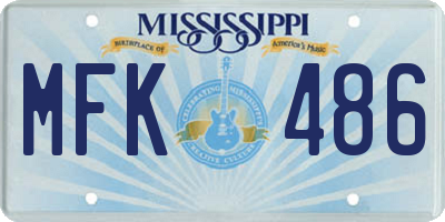 MS license plate MFK486