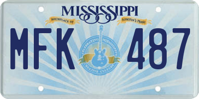 MS license plate MFK487