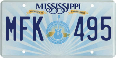 MS license plate MFK495