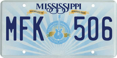 MS license plate MFK506