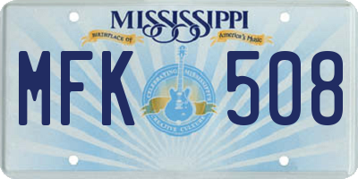 MS license plate MFK508