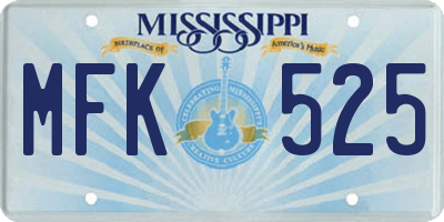 MS license plate MFK525