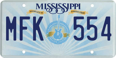 MS license plate MFK554