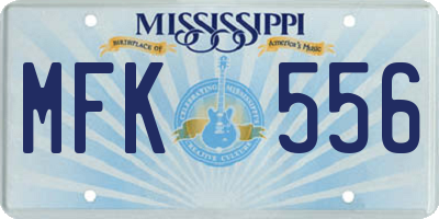 MS license plate MFK556