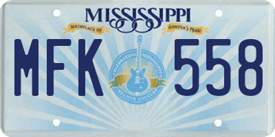 MS license plate MFK558