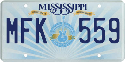 MS license plate MFK559