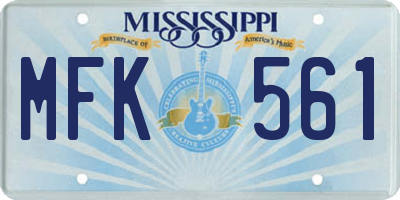 MS license plate MFK561