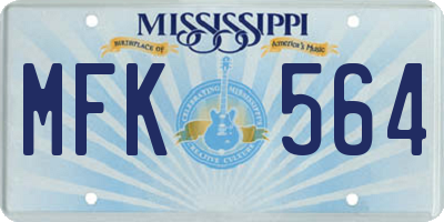 MS license plate MFK564