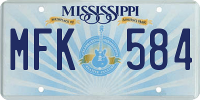 MS license plate MFK584