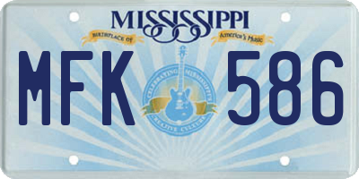 MS license plate MFK586