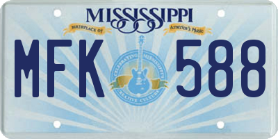 MS license plate MFK588