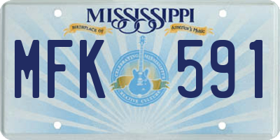 MS license plate MFK591