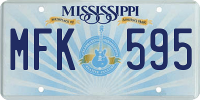 MS license plate MFK595