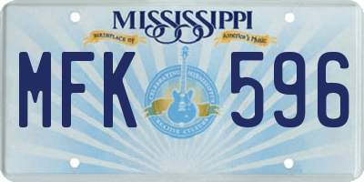 MS license plate MFK596