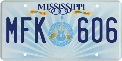 MS license plate MFK606
