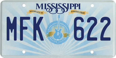 MS license plate MFK622