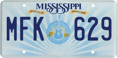 MS license plate MFK629