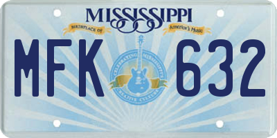 MS license plate MFK632