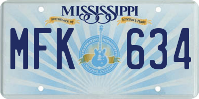 MS license plate MFK634