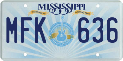 MS license plate MFK636