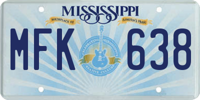 MS license plate MFK638