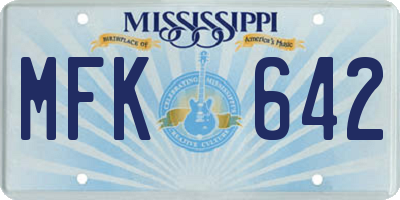 MS license plate MFK642