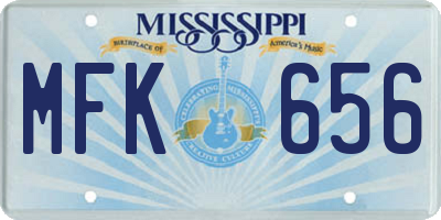 MS license plate MFK656
