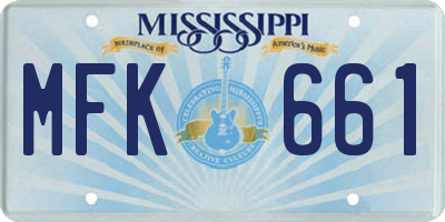 MS license plate MFK661