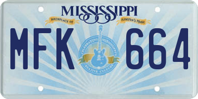 MS license plate MFK664