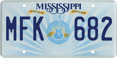 MS license plate MFK682