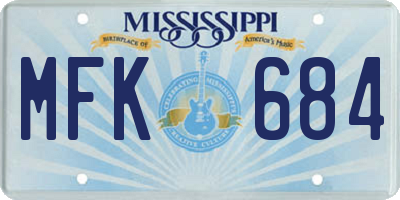 MS license plate MFK684